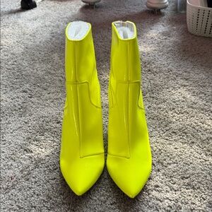 Free People Yellow Ankle Booties with Pointed Toe